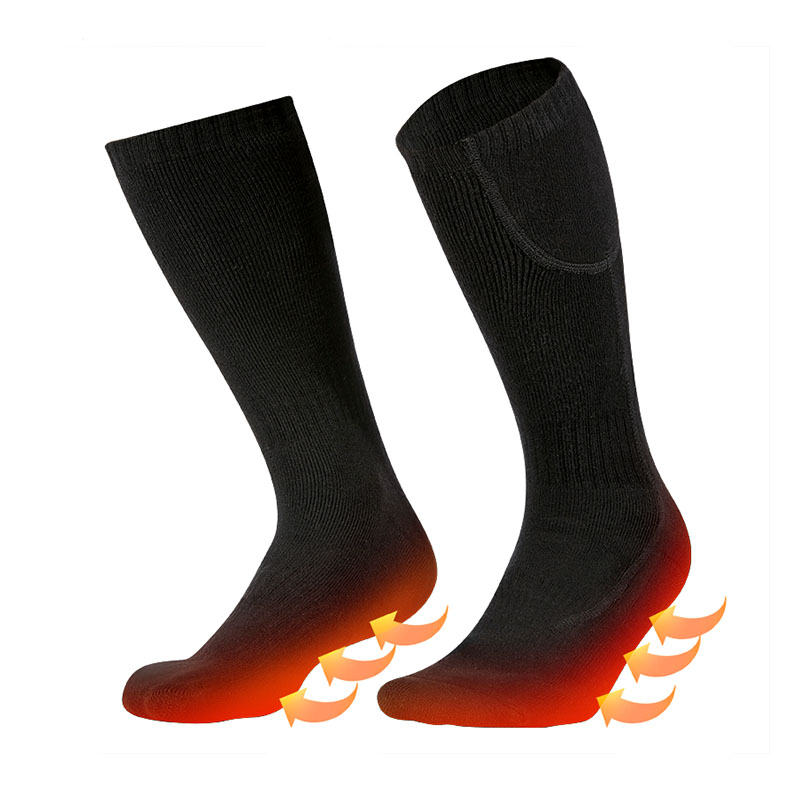 Láb melegítő zokni téli sportokhoz, újratölthető fűtés akkumulátoros fűtött zokni